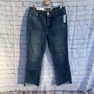 Seven7 Ladies High-Rise Step Hem Cropped Fashion Jean SZ 10 - NWT 25” Inseam